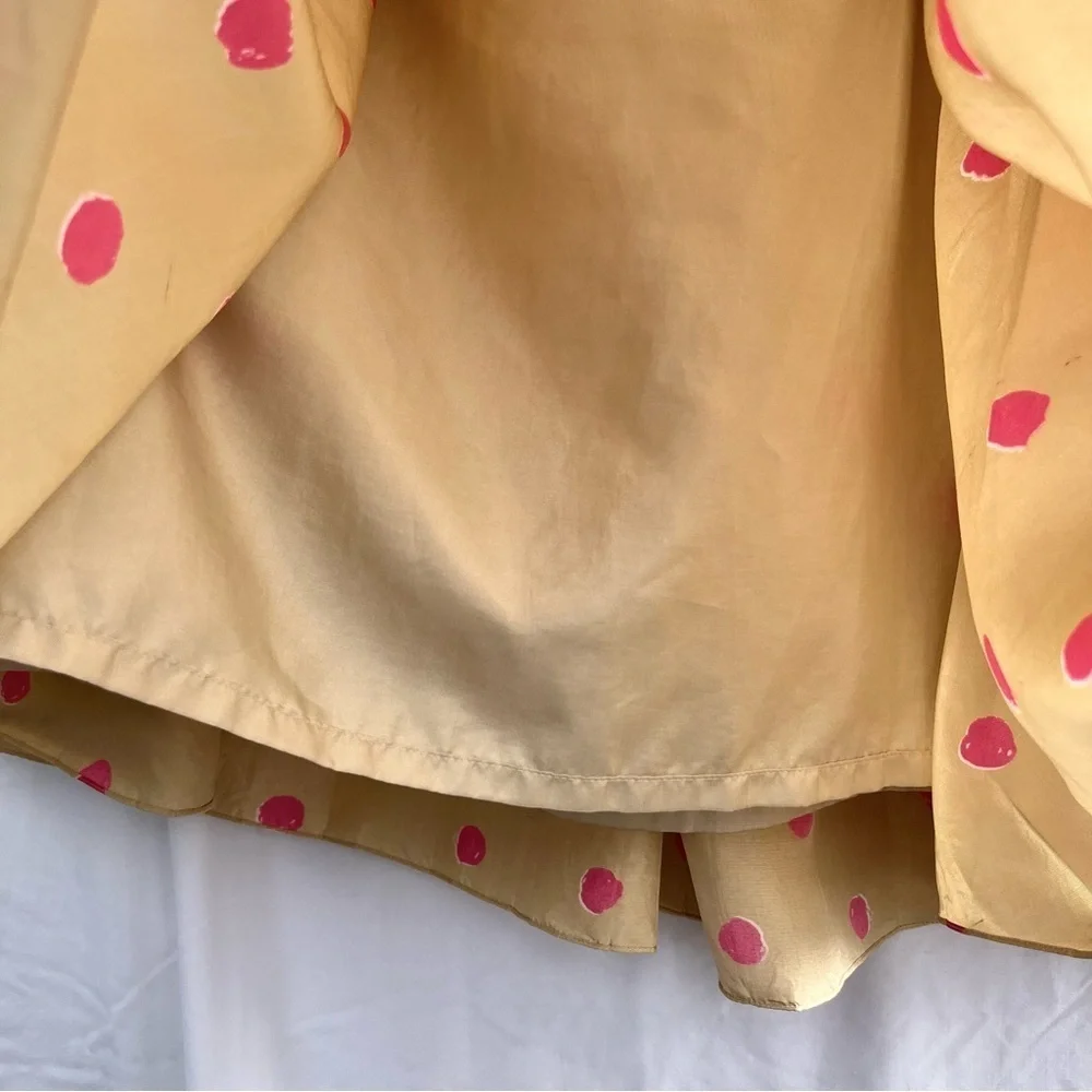 KATE SPADE | SKIRT THE RULES MELODY SKIRT IN BEIGE AND PINK POLKA DOTS SIZE 12